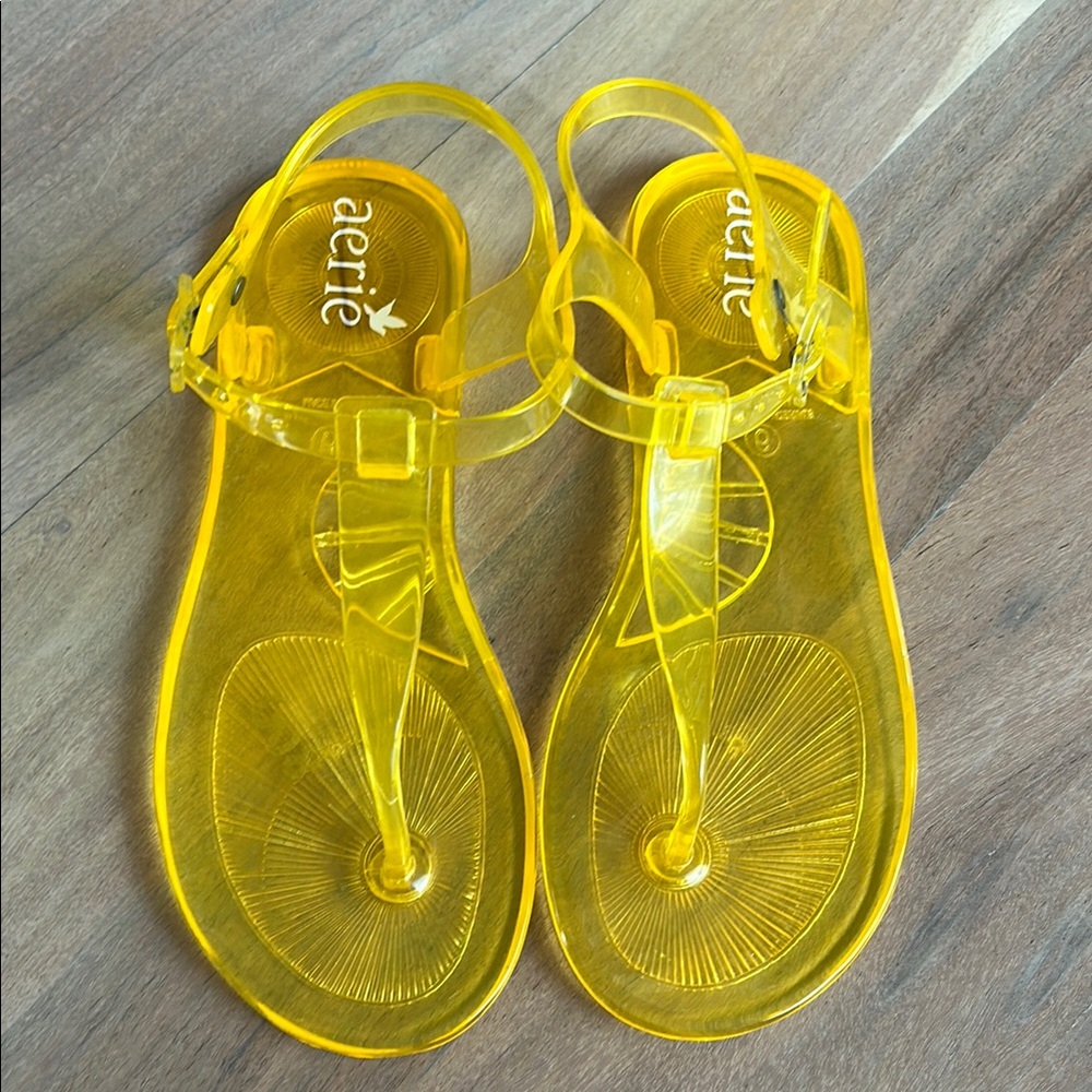 Aerie Vibrant Yellow Jelly Sandals
